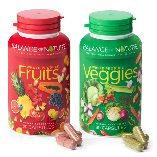 Balance of Nature Fruits and Veggies - Whole Food Supplement with Superfood Fruits and Vegetables-90 Capsules